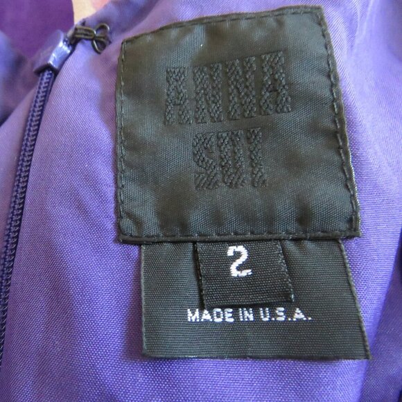 VINTAGE ANNA SUI 100% Silk Purple Ditsy Floral Draped Dress Y2K - Size US 2 - Picture 14 of 15